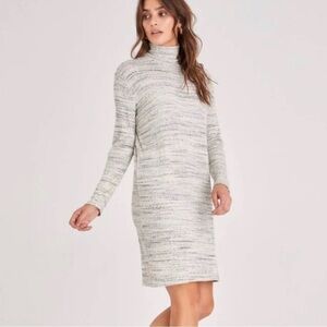 Project Social T Keep It Easy Cozy light Heather grey Turtleneck Dress Medium